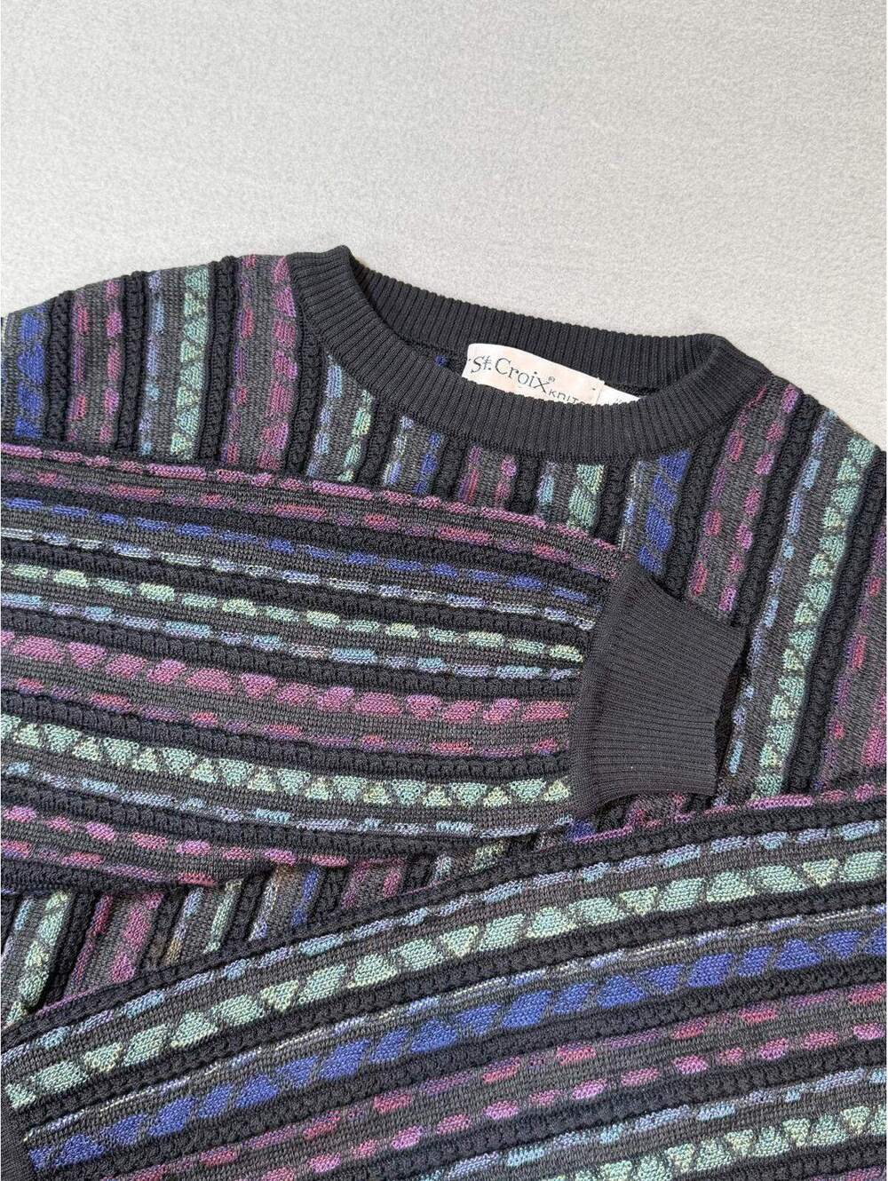 Vintage St. Croix Knits Men's M Abstract Geometric Sweater